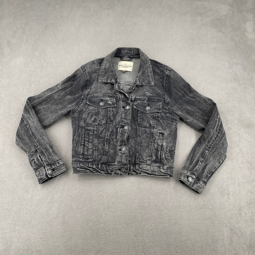 Ashley-Vintage Charm Black Acid Wash Denim Jacket JKJR2334 Medium